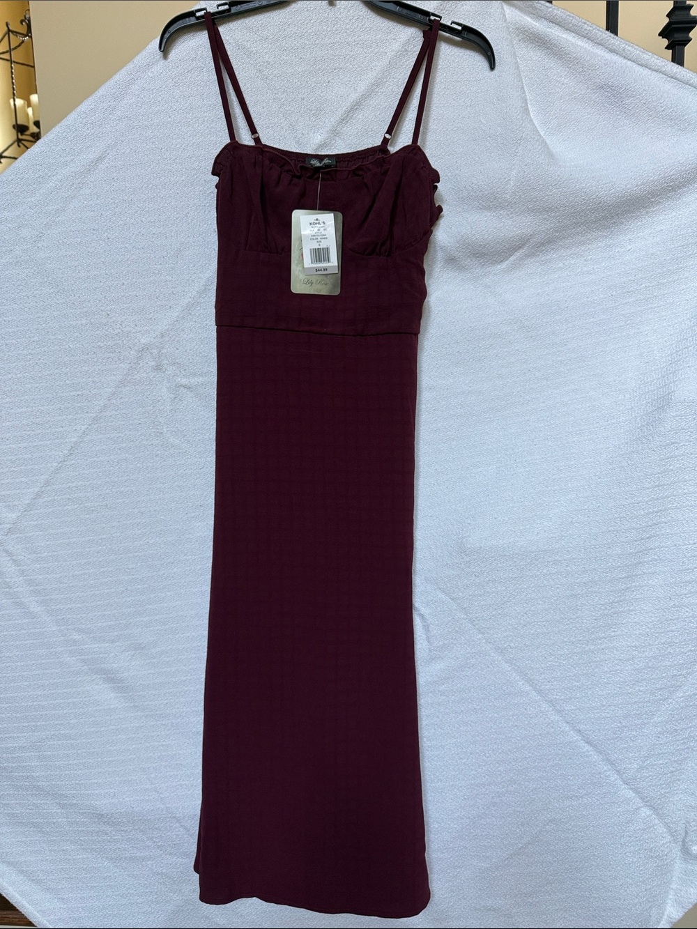 Lily Rose Burgundy Spaghetti Strap Midi Dress